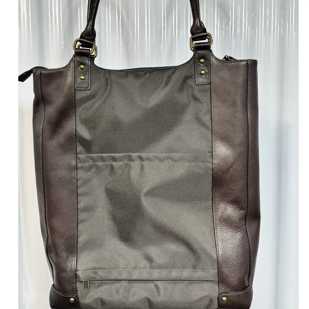 Solo New York Leather Laptop Tote Bag Commuter Travel Trolley Corpcore Sz OS